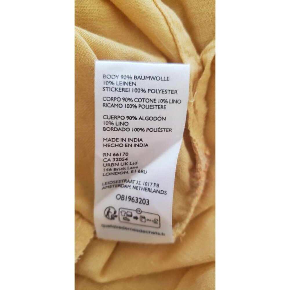 NEW FREE PEOPLE EMORY YELLOW FLOWER EMBROIDERED LONG SLEEVE MIDI DRESS SZ SMALL - Picture 12 of 12